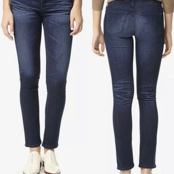 Ag Adriano Goldschmied The Stilt Cigarette Leg Jean in Dark Indigo Size 28 R - Picture 1 of 10